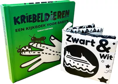 Baby boekjes eerste jaar voordeelbundel - Baby kijkboek + knisperboekje - Baby speelgoed 0 jaar | 6 maanden | 1 jaar - Baby ziet zwart wit