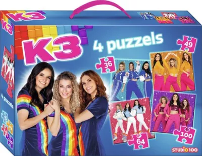 K3 puzzel - 4 in 1 puzzel - Glitter